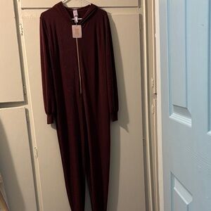 Savage X Fenty Burgundy Glitter Jumpsuit